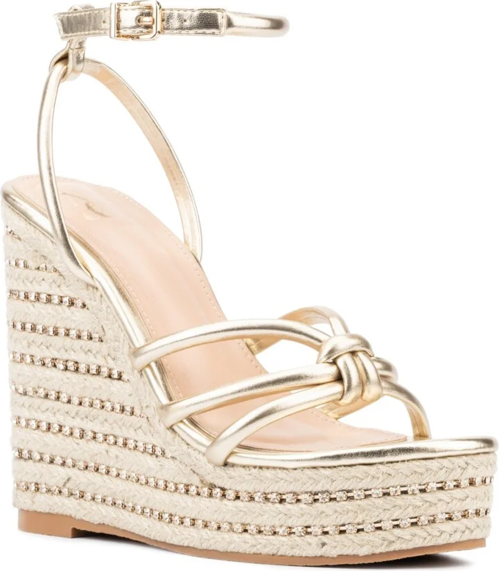 Electra Women's Rhinestone Embedded Wedge Sandals