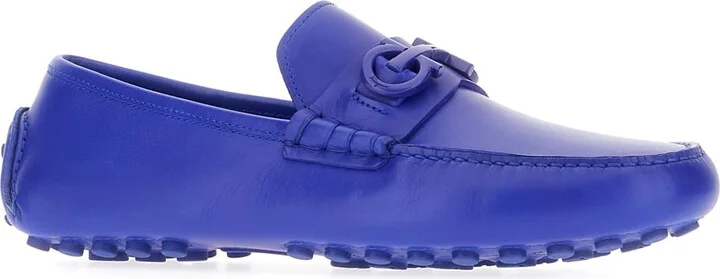 Electric Blue Leather Grazioso Loafers - Image 2