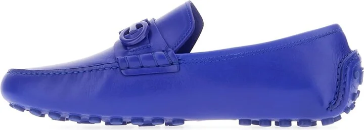 Electric Blue Leather Grazioso Loafers - Image 3
