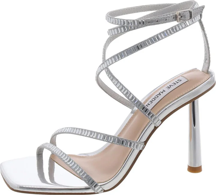 Elegance Womens Embellished Square Toe Strappy Sandals