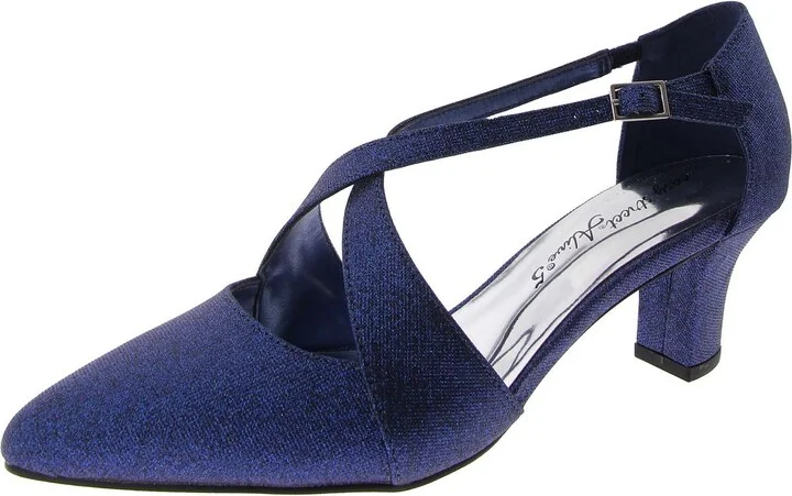 Elegance Womens Glitter Criss-Cross Ankle Strap