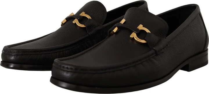Elegant Black Calf Leather Men's Loafers - Image 4