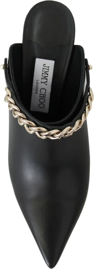 Elegant Black Gold Leather Women's Pumps - Image 4