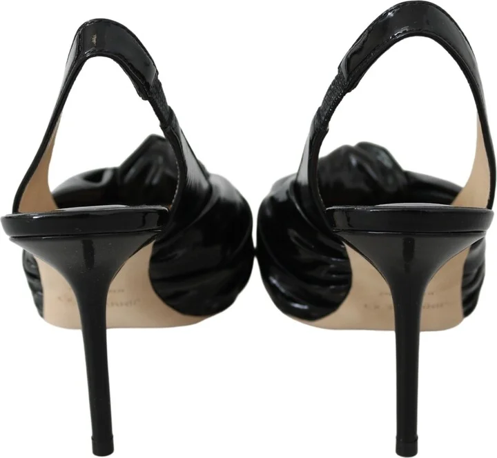 Elegant Black Leather Pointed Toe Women's Pumps - Image 5