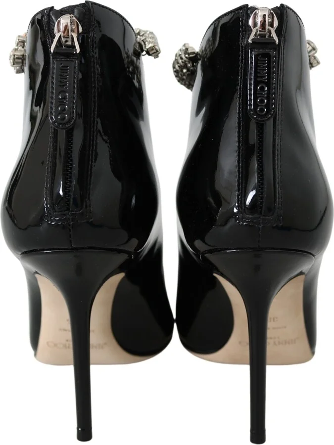 Elegant Black Patent Heeled Women's Boots - Image 5