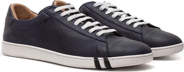 Elegant Blue Leather Sneakers For Men's Men - Image 3