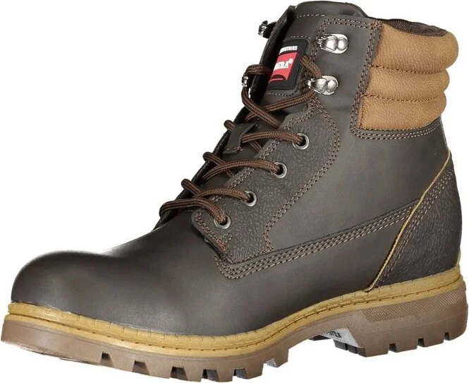 Elegant Brown Lace-Up Boots with Contrast Men's Details - Image 3