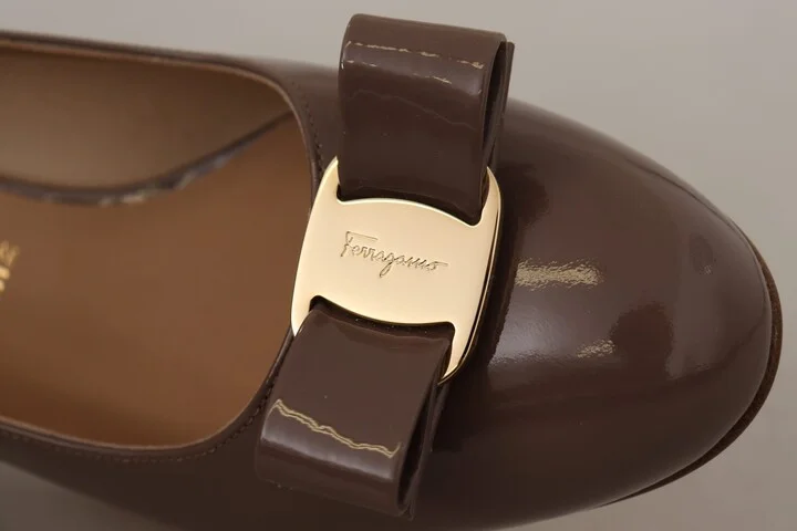 Elegant Caraway Brown Pumps with Vara Women's Bow - Image 5