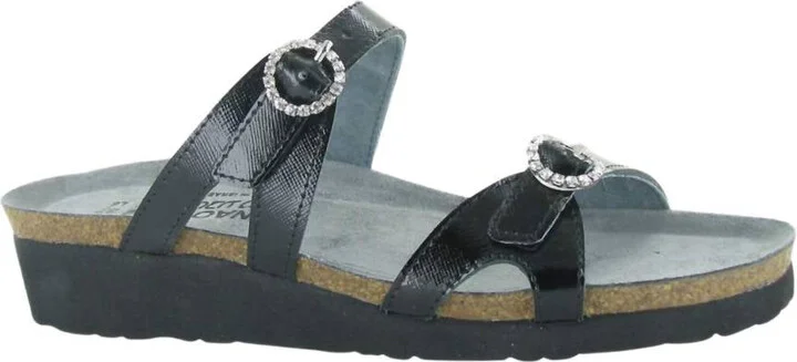 Elegant Kate Sandals In Black Patent