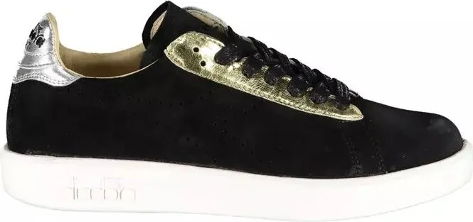 Elegant Leather Sneakers with Contrasting Women's Details