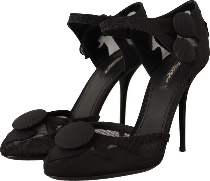 Elegant Mesh Ankle Strap High Heels Women's Pumps - Image 3