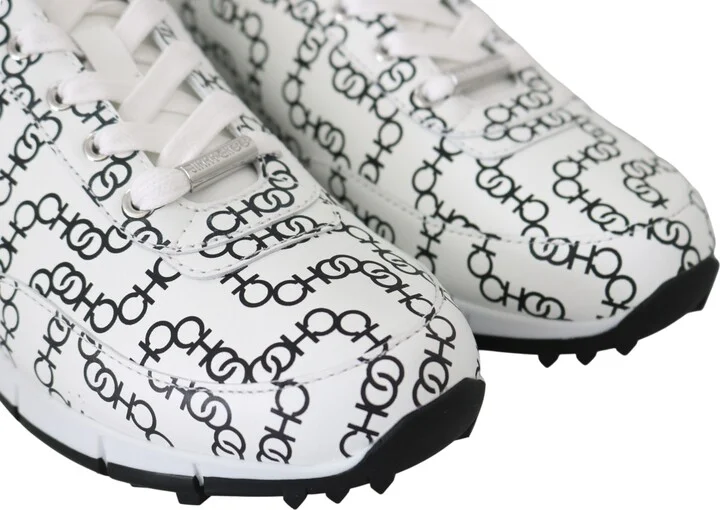 Elegant Monochrome Leather Women's Sneakers - Image 3