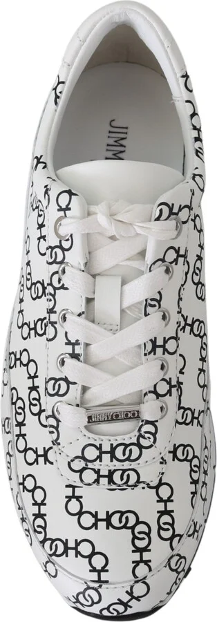 Elegant Monochrome Leather Women's Sneakers - Image 4