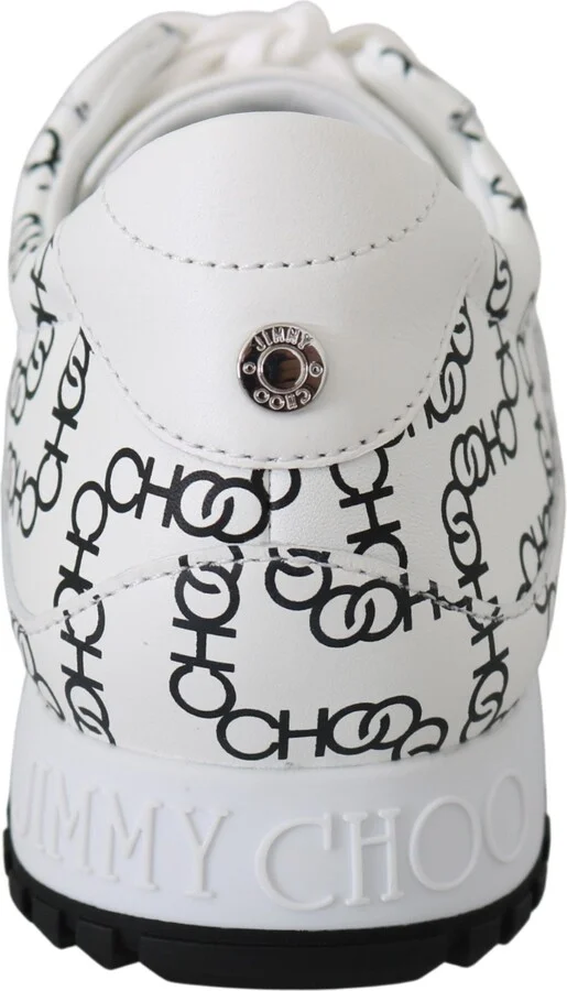 Elegant Monochrome Leather Women's Sneakers - Image 5