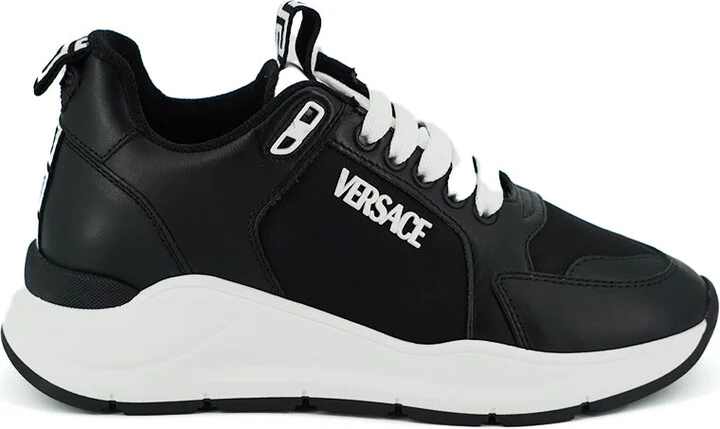 Elegant Monochrome Leather Women's Sneakers