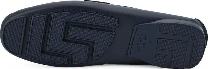 Elegant Navy Blue Calf Leather Men's Loafers - Image 5