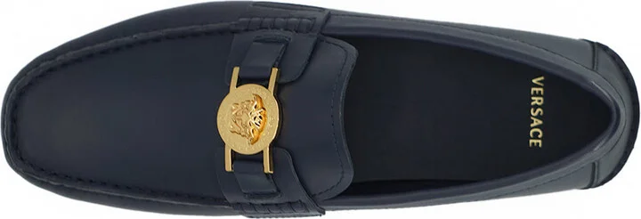Elegant Navy Blue Calf Leather Men's Loafers - Image 6