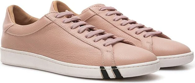 Elegant Pink Leather Sneakers for Women's Women - Image 4