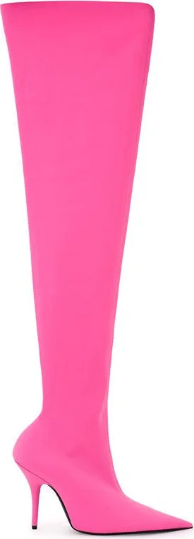 Elegant Pink Polyester Ankle Women's Boots