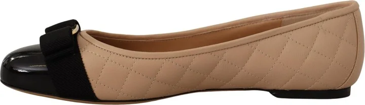Elegant Quilted Leather Flats - Chic Dual-Tone Women's Design - Image 2