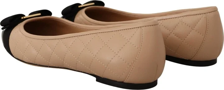 Elegant Quilted Leather Flats - Chic Dual-Tone Women's Design - Image 5