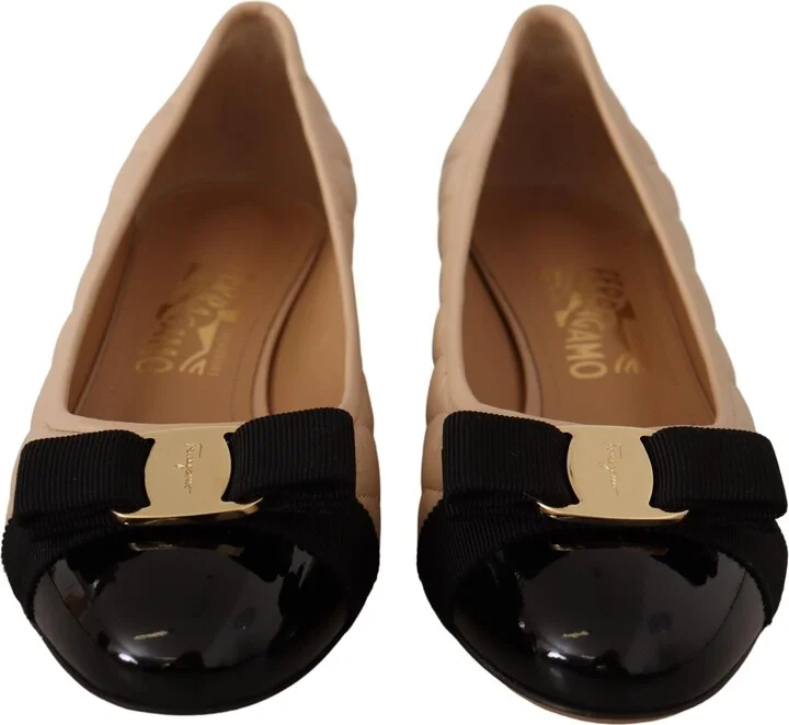 Elegant Quilted Leather Pumps in Beige and Women's Black - Image 3