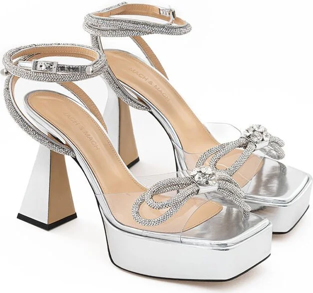 Elegant Silver Leather Women's Platforms - Image 4
