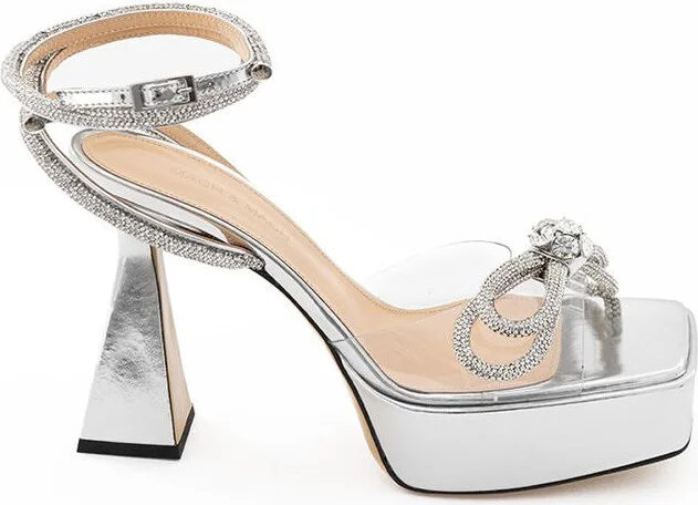 Elegant Silver Leather Women's Platforms