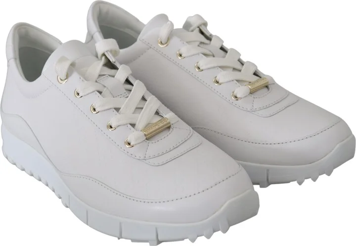 Elegant White Leather Women's Sneakers - Image 2