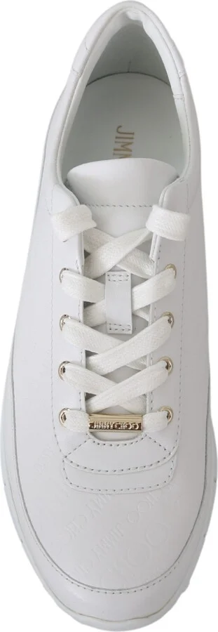 Elegant White Leather Women's Sneakers - Image 3