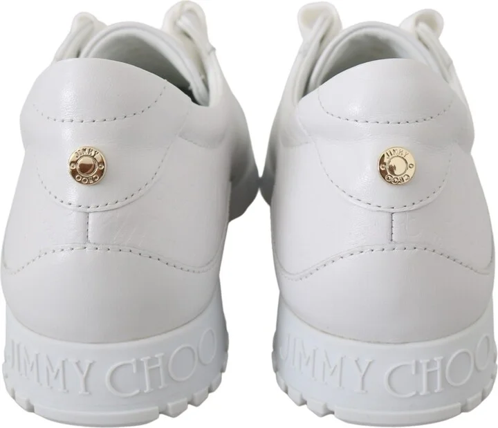 Elegant White Leather Women's Sneakers - Image 4