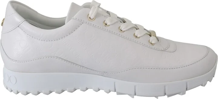 Elegant White Leather Women's Sneakers