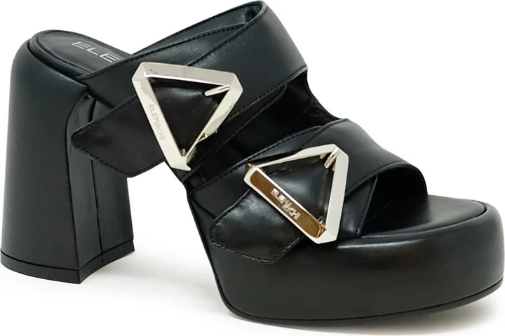 Elena Iachi Black Leather Sandals - Image 2