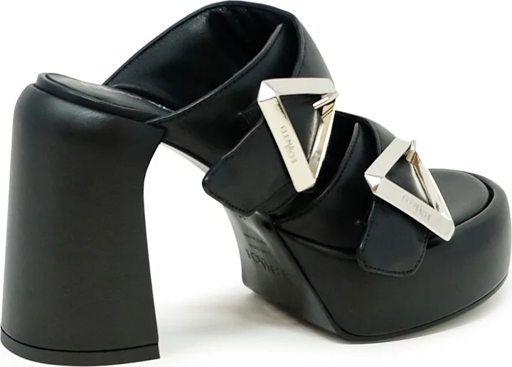 Elena Iachi Black Leather Sandals - Image 3