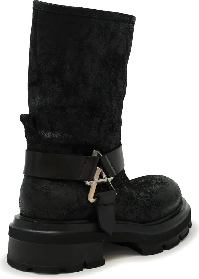 Elena Iachi Black Suede Ankle Boots - Image 2