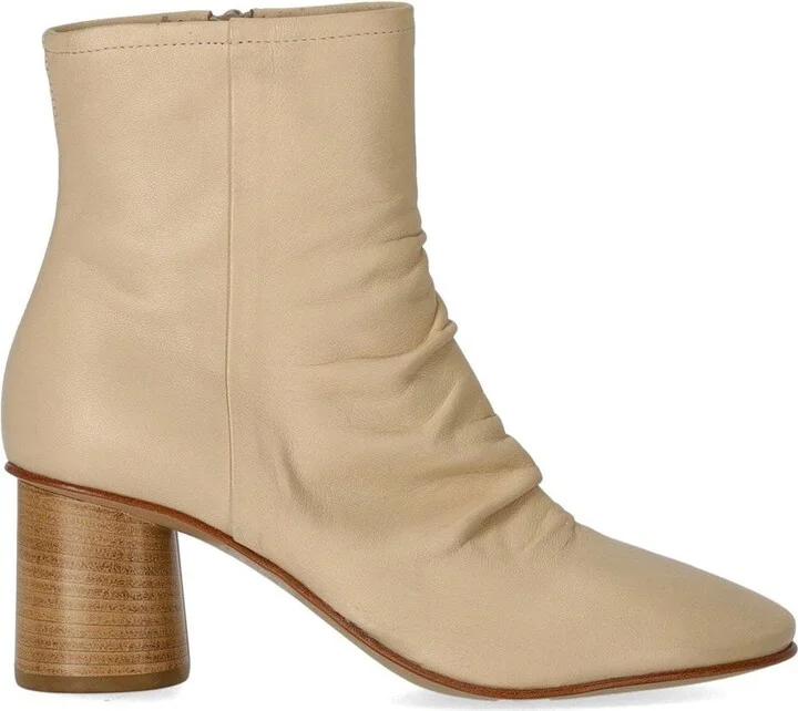 Elena Iachi Charme Ecrú Heeled Ankle Boot