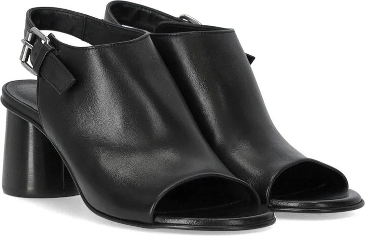 Elena Iachi Silk Black Heeled Sandal - Image 2