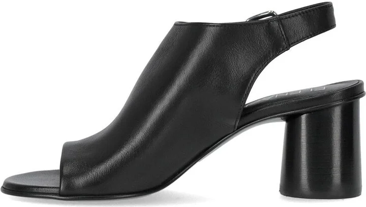Elena Iachi Silk Black Heeled Sandal - Image 3