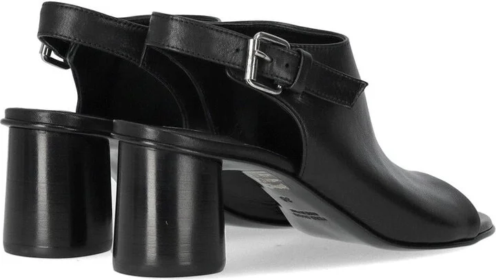 Elena Iachi Silk Black Heeled Sandal - Image 4