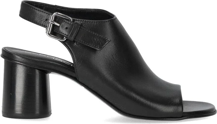 Elena Iachi Silk Black Heeled Sandal