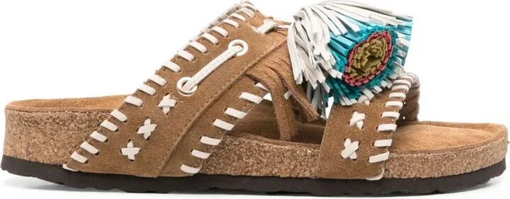 Elena Iachi Suede Tan Slippers Shoes