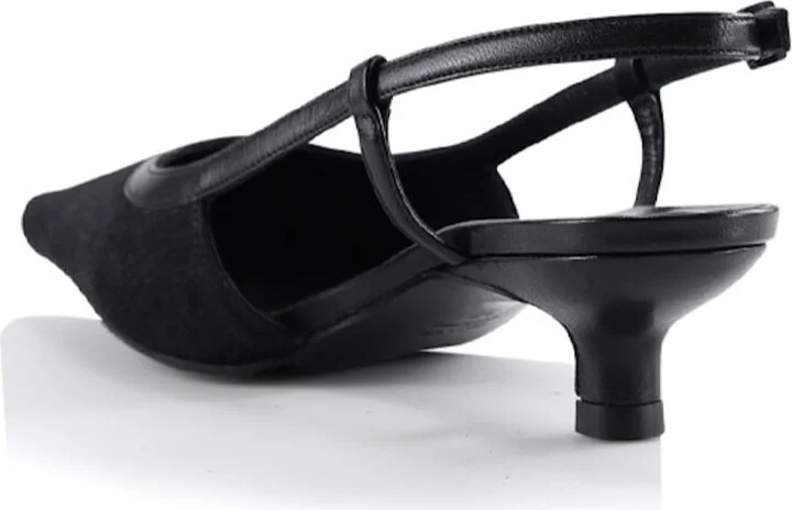 Elena Slingback Stilettos, Black Cow Hair - Image 2