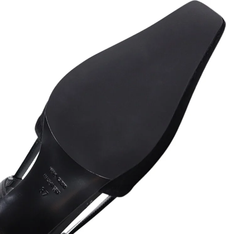 Elena Slingback Stilettos, Black Cow Hair - Image 6
