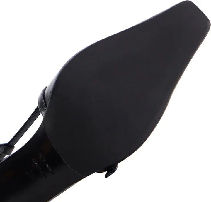 Elenne Slingback Stilettos, Black Leather - Image 5