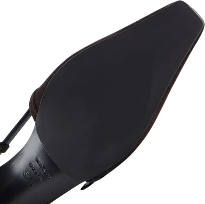 Elenne Slingback Stilettos, Dark Brown Suede - Image 4