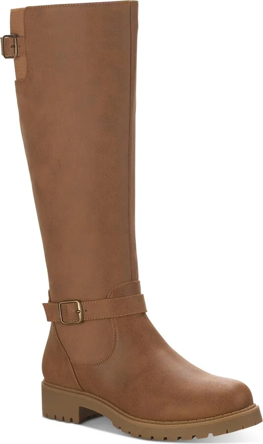 Elenorr Womens Snake Skin Faux Leather Knee-High Boots