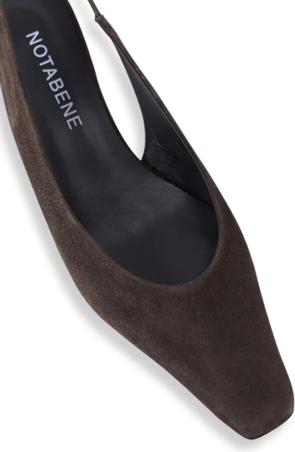 Eleonora Slingback Stilettos, Dark Brown Suede - Image 3