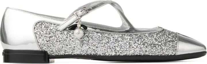 Eleri glitter-leather ballet flats