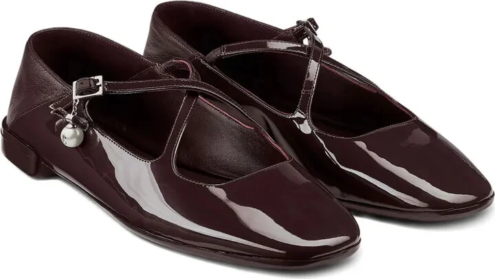 Eleri patent-leather cross-strap ballet flats - Image 2
