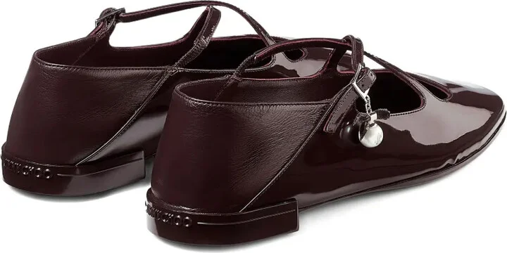 Eleri patent-leather cross-strap ballet flats - Image 3
